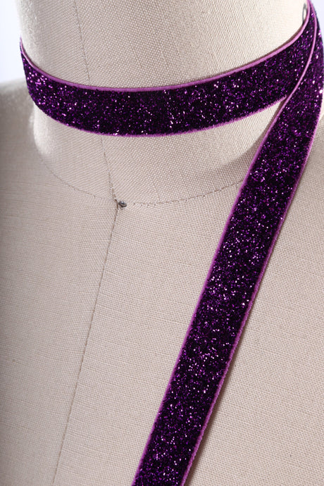 Glitter Elastic Trim Deep Purple 5/8"
