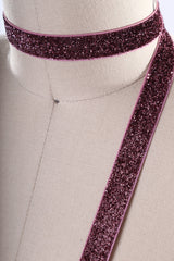 Glitter Elastic Mauve Pink 5/8 Inch