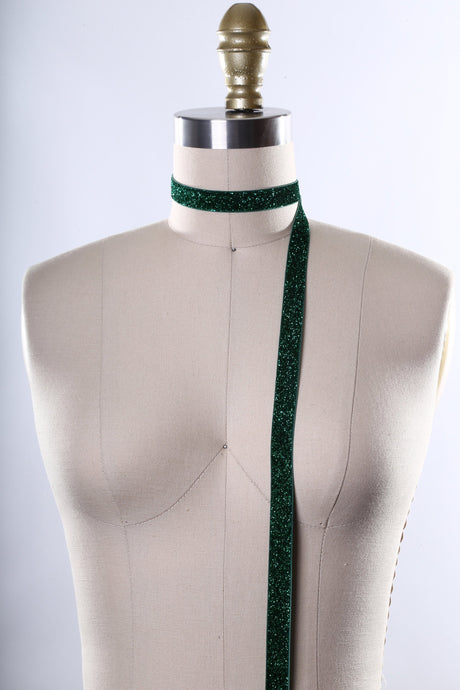 Glitter Elastic Trim Green 5/8"