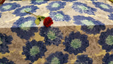 Rayon Challis Blue Mint Floral Fabric