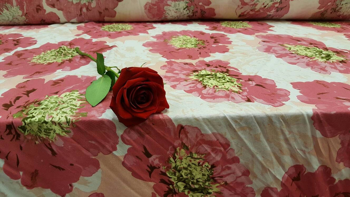 Rayon Challis Pink Blush Floral