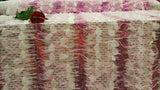 Fuchsia Lace Sequin Embroidered Pink Mesh Fabric