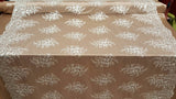 Embroidered Lace Floral Flowers on Mesh Off White