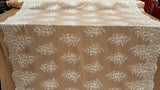 Embroidered Lace Floral Flowers on Mesh Off White