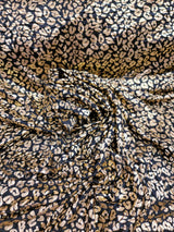 Stretch Faux Leather Cheetah Print Gold Black