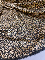Stretch Faux Leather Cheetah Print Gold Black