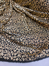Stretch Faux Leather Cheetah Print Gold Black