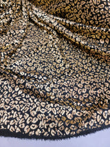 Stretch Faux Leather Cheetah Print Gold Black
