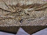 Stretch Faux Leather Cheetah Print Gold Black