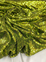Sequin Mesh Fabric Olive Green