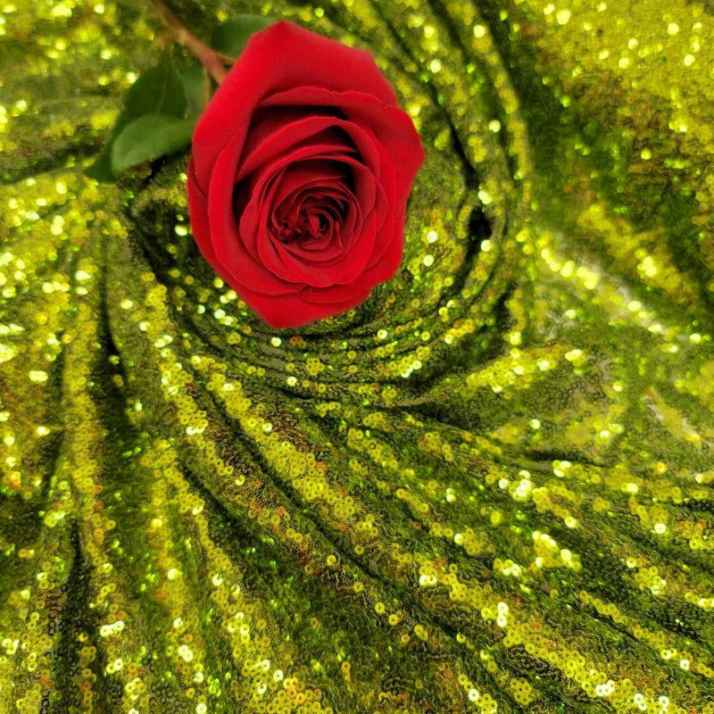 Sequin Mesh Fabric Olive Green
