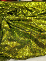 Sequin Mesh Fabric Olive Green