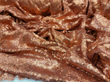 Sequin Fabric Matte Cooper on Mesh