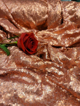 Sequin Fabric Matte Cooper on Mesh