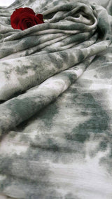 Rayon Challis Tie-Dye Olive Green