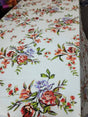 Rayon Challis Floral Print Off White