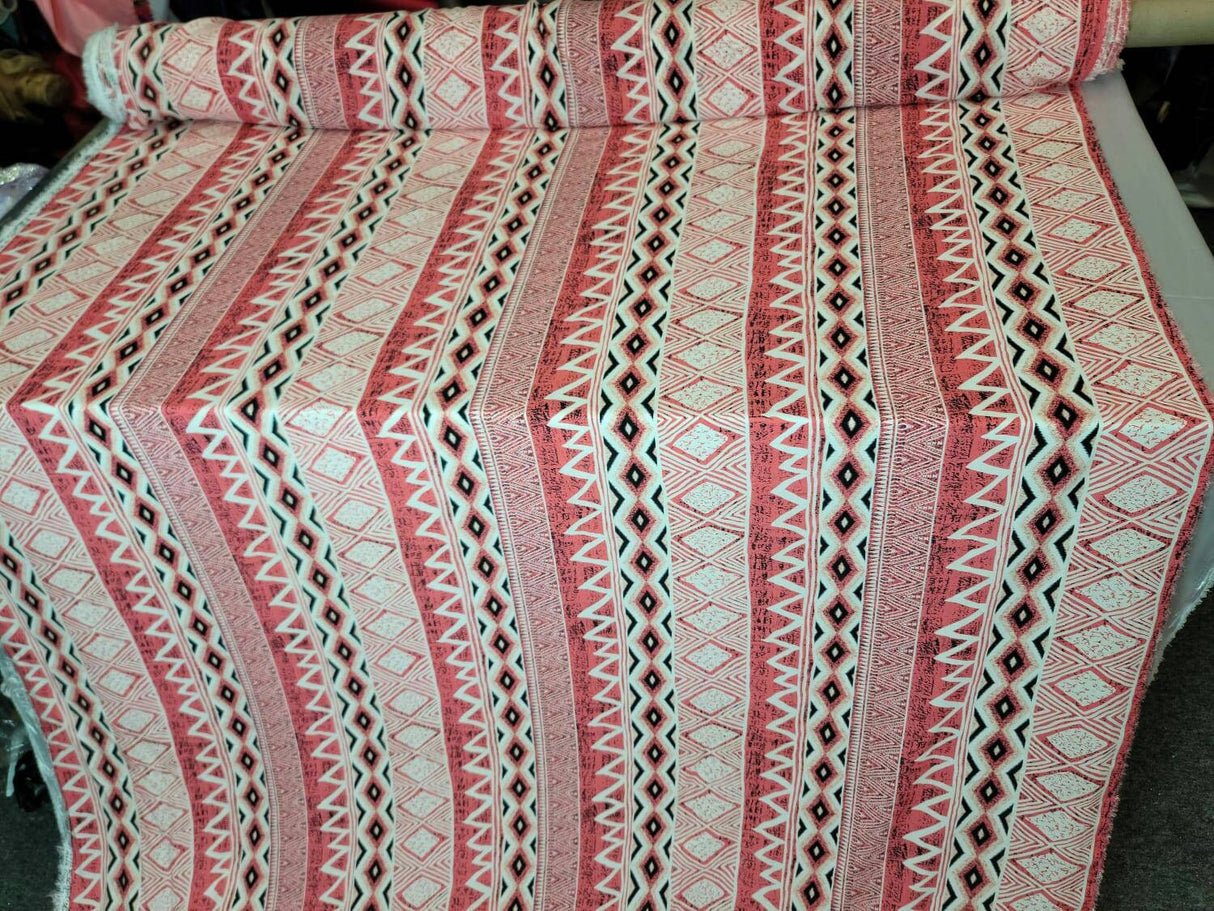 Rayon Challis Print Pink Coral