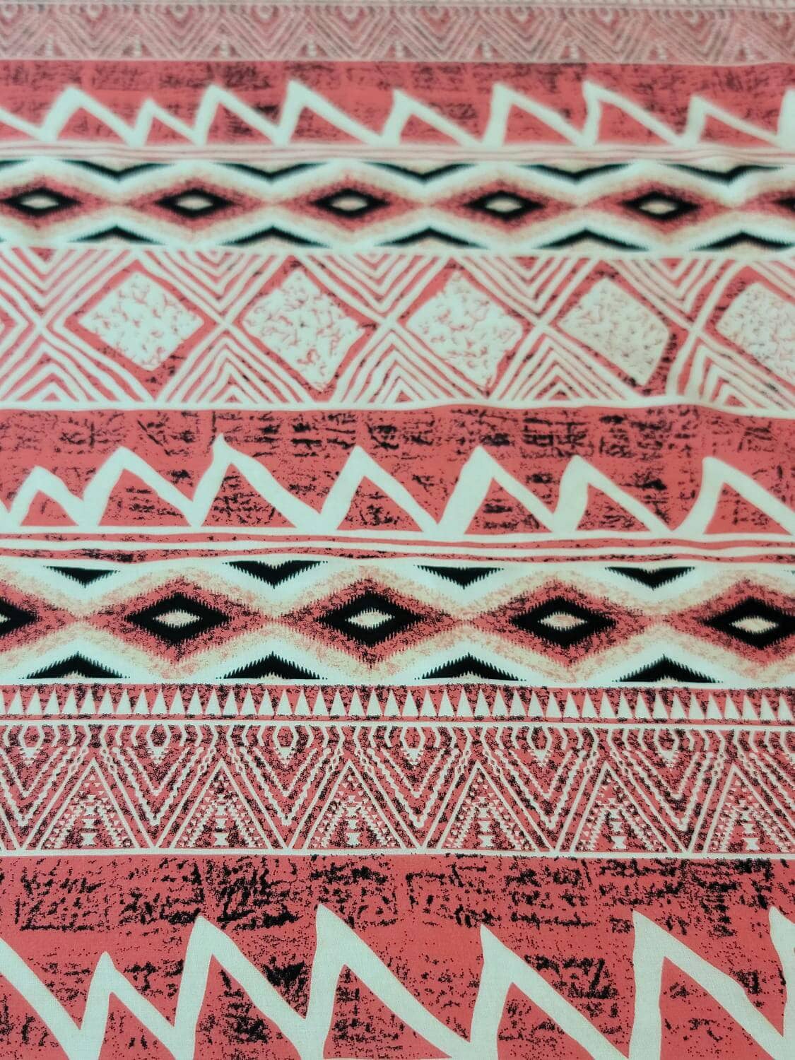 Rayon Challis Print Pink Coral