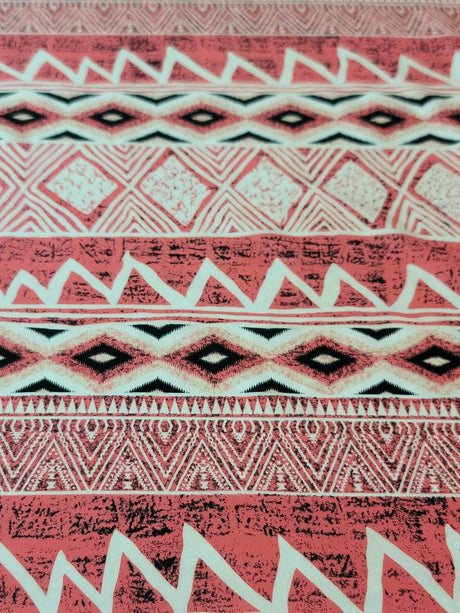 Rayon Challis Print Pink Coral