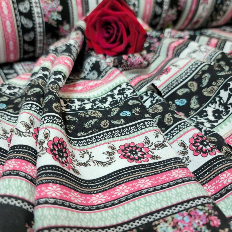 Rayon Challis Multicolor Floral Print