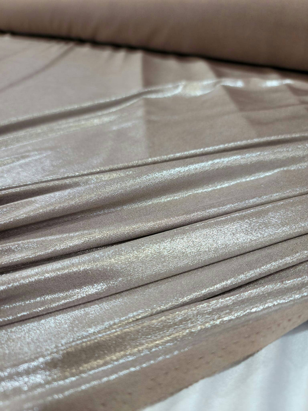 Champagne Sparkly Stretch Fabric