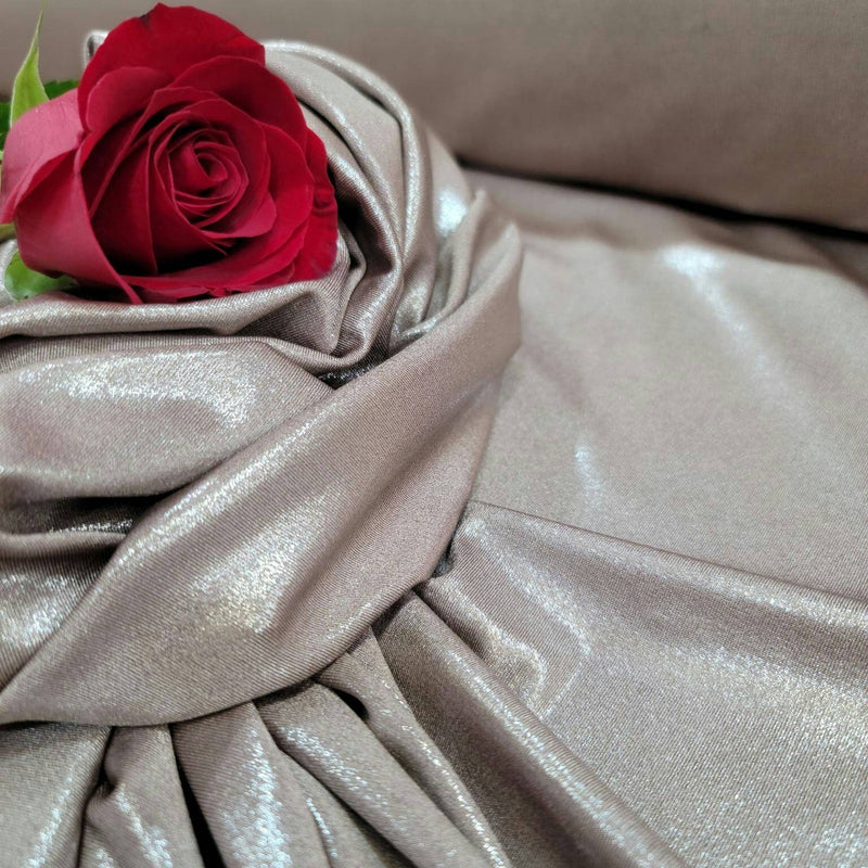 Champagne Sparkly Stretch Fabric