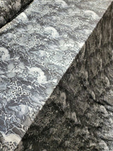 Stretch Spandex Black and Silver Snake Print Fabric