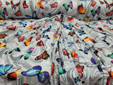 Stretch Rayon Spandex Butterfly Print Fabric
