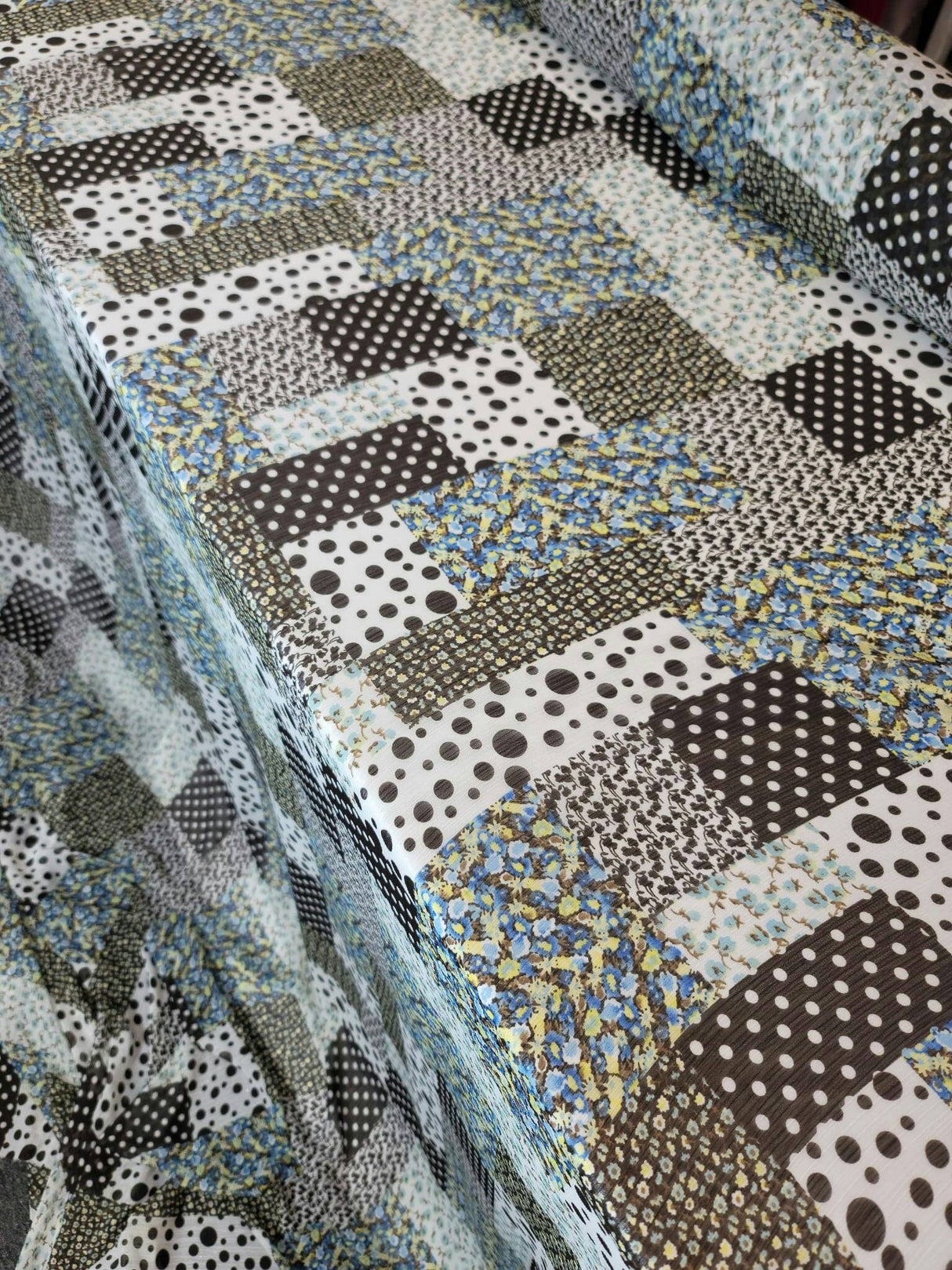 Floral Chiffon Blue Black