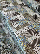 Floral Chiffon Blue Black