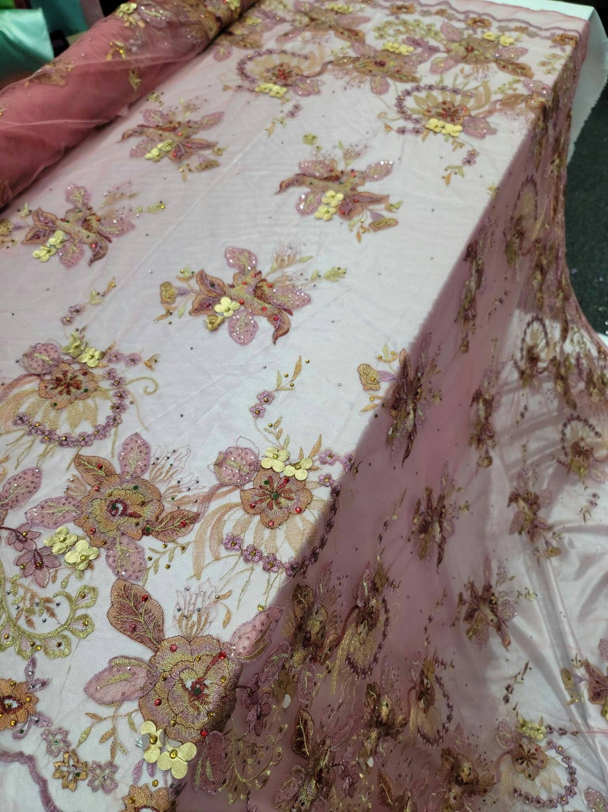Embroidered Lace Rainbow Unicorn Floral Multicolor