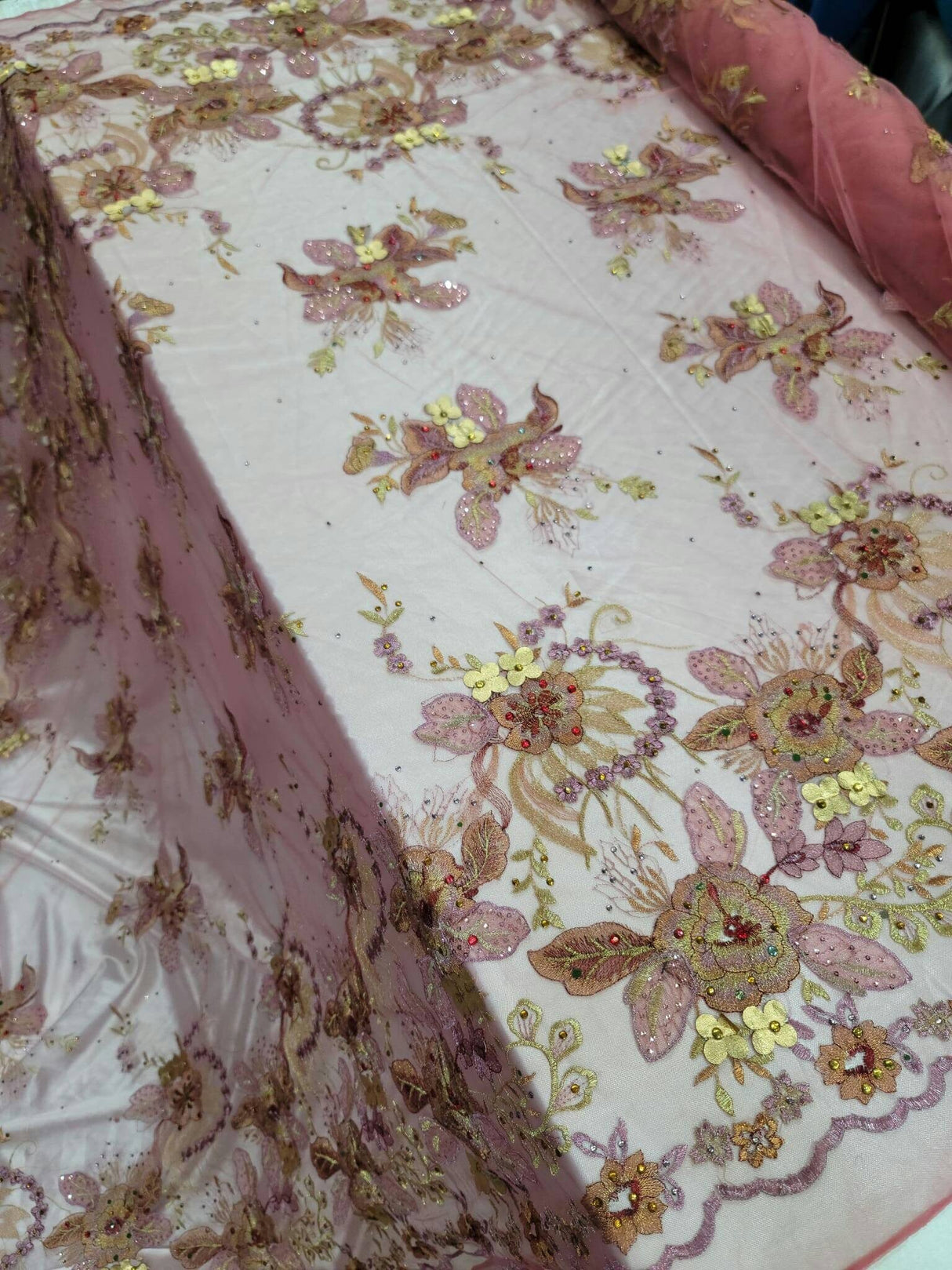Embroidered Lace Rainbow Unicorn Floral Multicolor