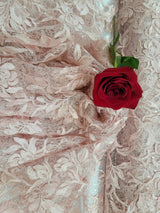 Blush Embroidery Lace Guipure Floral Flowers Clear Sequin Mesh