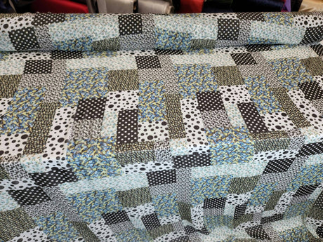 Floral Chiffon Blue Black
