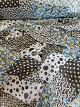 Floral Chiffon Blue Black