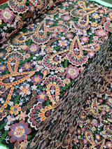 Sequin Embroidery Lace on Black Velvet