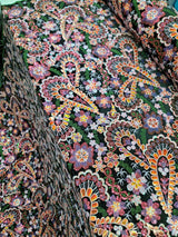 Sequin Embroidery Lace on Black Velvet