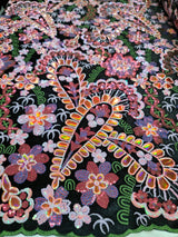 Sequin Embroidery Lace on Black Velvet