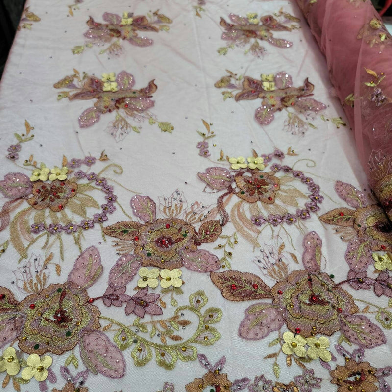 Embroidered Lace Rainbow Unicorn Floral Multicolor
