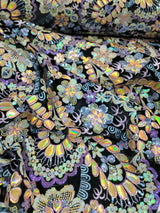 Stretch Velvet Multicolor Sequin Embroidery Lace