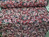 Stretch Velvet Red Iridescent Sequin Floral Fabric