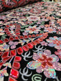 Stretch Velvet Red Iridescent Sequin Floral Fabric