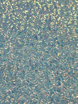 Sequin Iridescent Embroidery 4-Way Stretch Mesh Fabric Mint