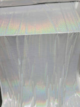 Iridescent Silver Glitter Polyester Fabric