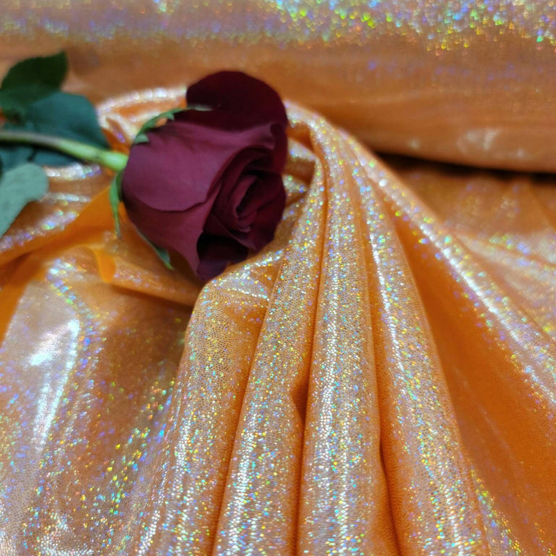 Orange Sparkly Lame Foil Fabric