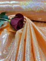 Orange Sparkly Lame Foil Fabric