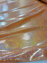 Orange Sparkly Lame Foil Fabric