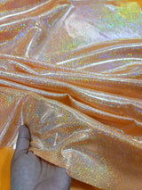 Orange Sparkly Lame Foil Fabric