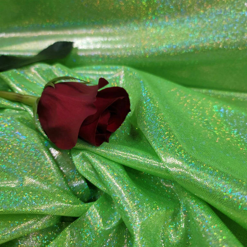 Iridescent Foil Fabric Neon Green