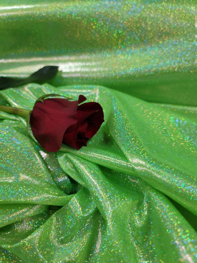Iridescent Foil Fabric Neon Green